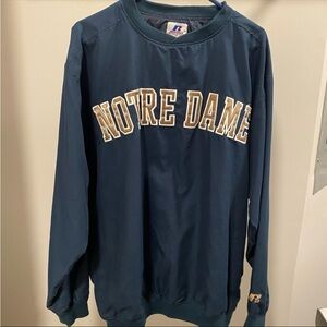 Vintage 1990s Russell Athletic Notre Dame Crewneck Pullover Windbreaker Jacket M